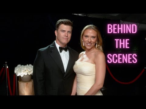 E! GLAMBOT: Scarlett Johansson and Colin Jost BTS at the 2025 Emmys