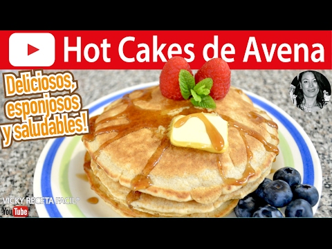 CÓMO HACER HOT CAKES DE AVENA SIN HARINA | OATMEAL PANCAKES Vicky Receta Facil - UCewhO42h_TIKZdntpI-v39g