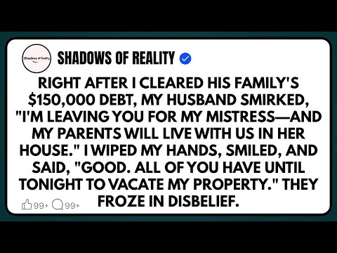 Right after I cleared his family’s $150K debt, My husband smirked, Im leaving you for my mistress…