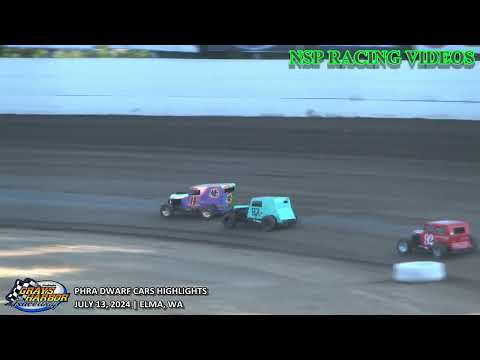 July 13, 2024 PHRA Dwarf Cars Highlights Grays Harbor Raceway - dirt track racing video image