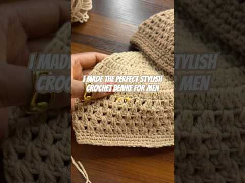 You can make this crochet beanie for men in under an hour #crochettutorial #handmade #crochetbeanie