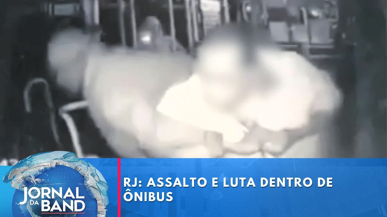 RJ assalto e luta dentro de ônibus | Jornal da Band