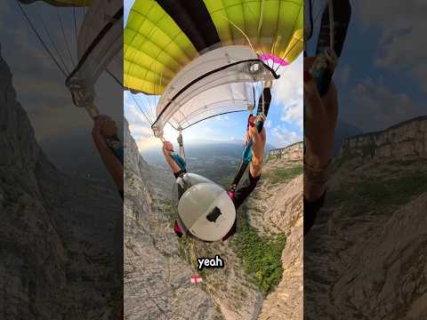 BASE jumping in italy with @insta360  X5 🪂💛 #basejump #italy