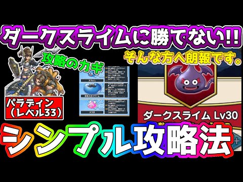 【ドラクエウォーク】(パラディンLv33使用)朗報！ダークスライムに勝てなくて悔しい人に向けた動画です