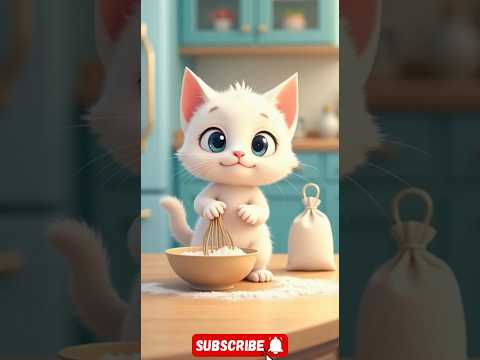 Kitten Meowi Bakes a Cake with Friends 🐱🎂 #cats #meow #shorts #story #ai #kitten #kitty