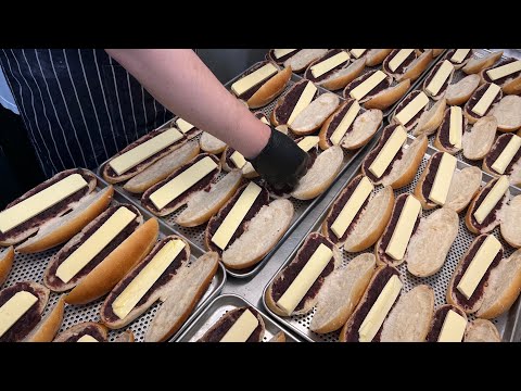 1시간 완판! 버터 풍미 가득, 겉바속촉 앙버터 바게트로 대박터진 빵집 Ang butter baguette bread mass making - Korean street food