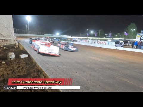 Lake Cumberland Speedway - Pro Late Model Feature - 4/20/2024 - dirt track racing video image