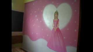 barbie wall painting