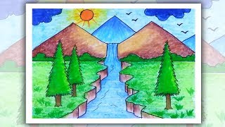 Featured image of post Waterfall Drawing Scenery For Kids / Hello friends welcome to our channel friends our channel makes videos on different type of art media in this video we show you oil pastel color media to easy waterfall drawing.