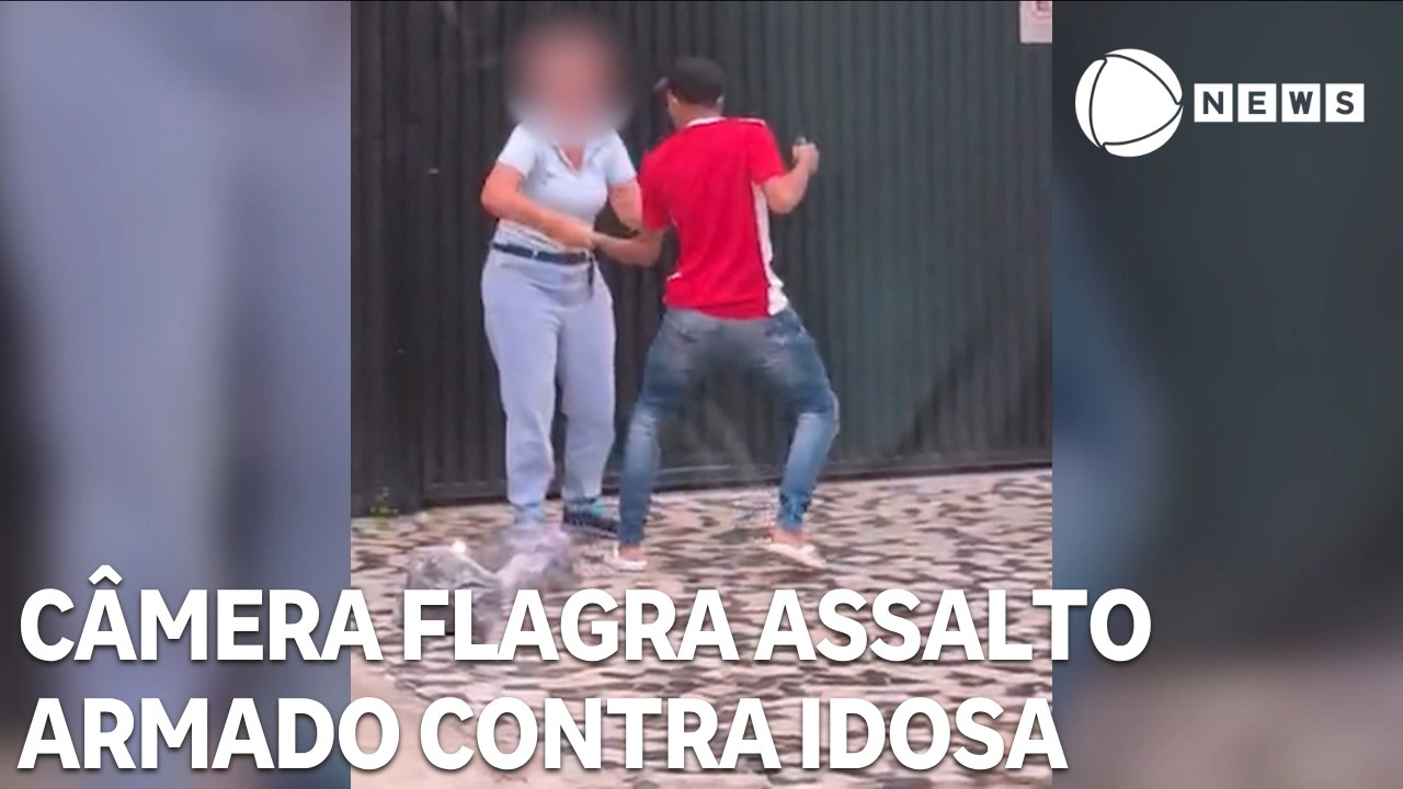 Câmera flagra assalto armado contra idosa em Belém polícia prende suspeito e apreende moto