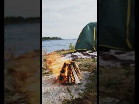 River side camping #bone fire.