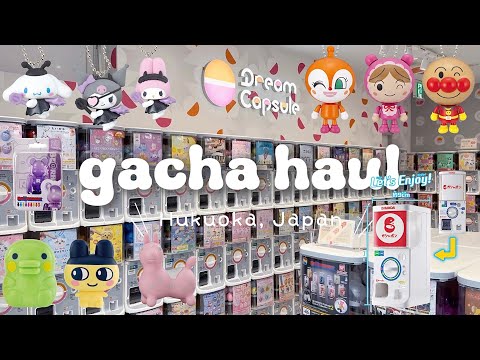 japan vlog 🇯🇵 $300 gachapon haul 💸 sanrio, tamagotchi, anpanman & more!