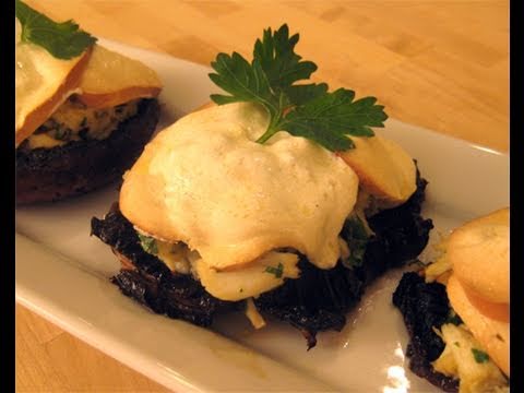 Crab Stuffed Portobello Mushrooms Recipe Video - Laura Vitale "Laura In The Kitchen" Episode 31 - UCNbngWUqL2eqRw12yAwcICg