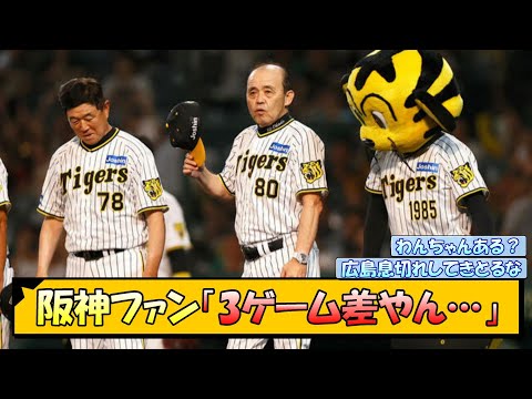 阪神ファン「3ゲーム差やん…」【なんJ/2ch/5ch/ネット 反応 まとめ/阪神タイガース/岡田監督/広島東洋カープ/読売ジャイアンツ】