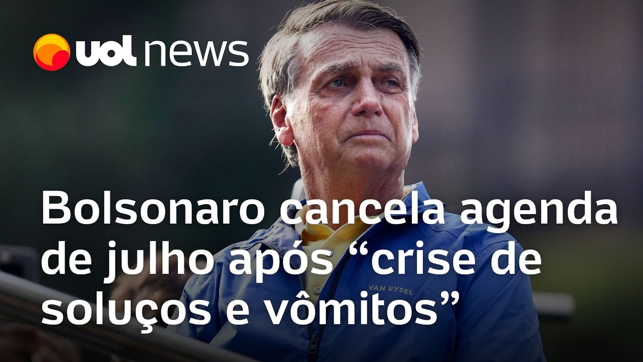 Bolsonaro cancela agenda de julho após ‘crise de soluços e vômitos’ e tem inflamação no esôfago