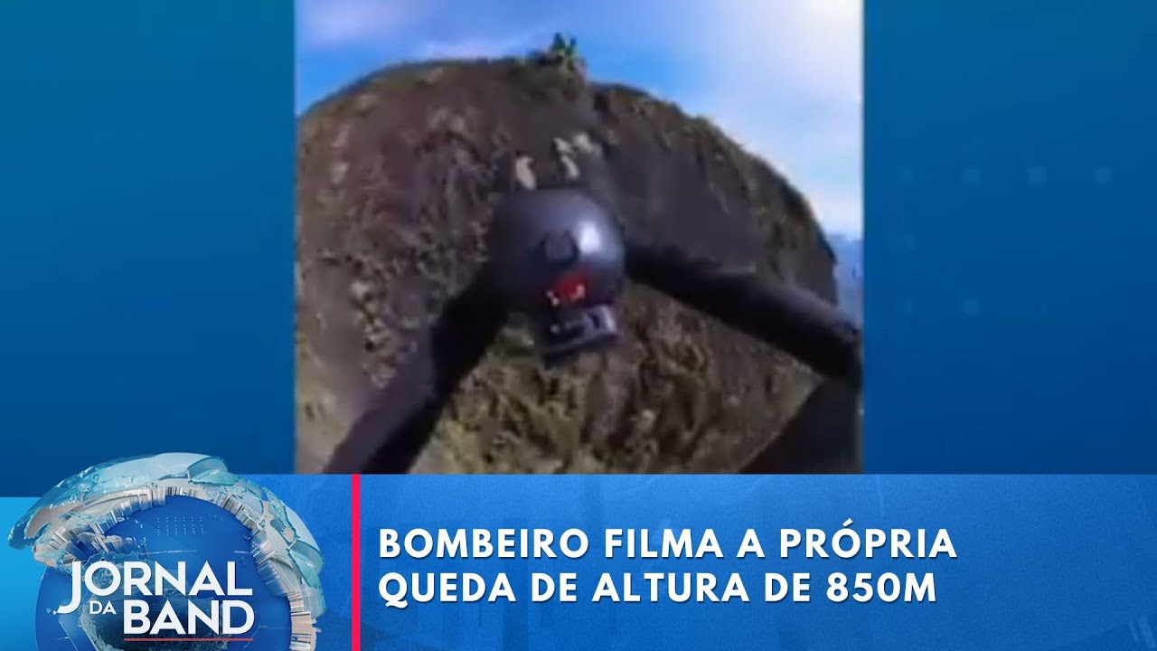 Gravou a própria queda de 850 metros | Jornal da Band