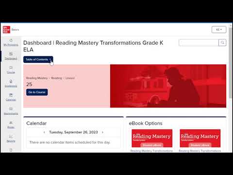 Reading Mastery Transformations - Course Navigation