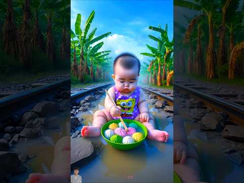 ❤️ Evolution of Baby: Train Attack on Baby for Food Eating #cat #cute #love #shorts BabyLos 38