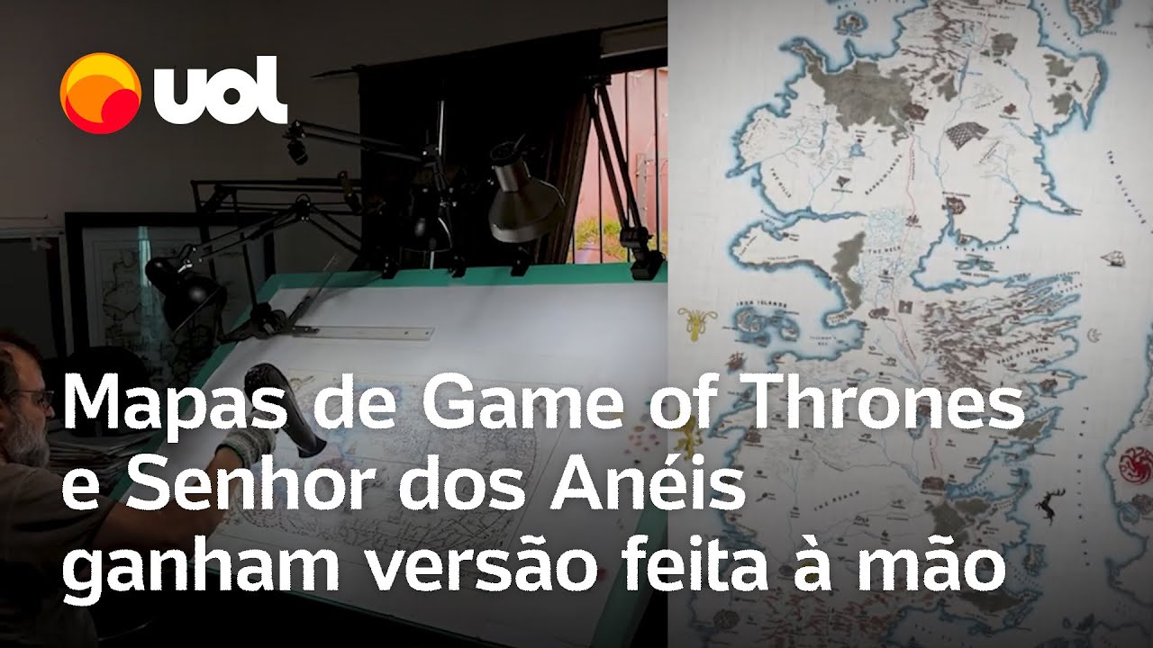 Artista cria mapas à mão inspirados em Game of Thrones e Senhor dos Anéis veja vídeo