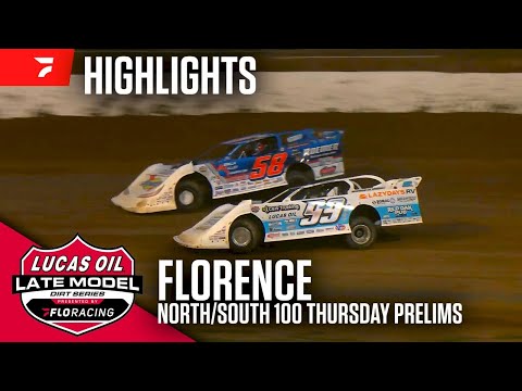 Lucas Oil Late Model Dirt Series | Highlights - Thursday - North/South 100 | Florence Speedway - dirt track racing video image