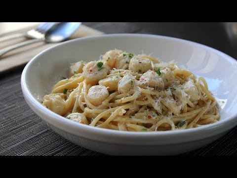 Creamy Bay Scallop Spaghetti - Pasta with Bay Scallops and Sherry Cream Sauce - UCRIZtPl9nb9RiXc9btSTQNw