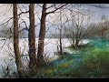 Watercolor painting landscape tutorial