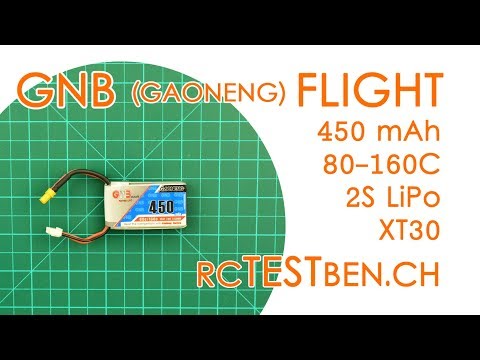 GNB (Gaoneng) Flight 2S 450mAh 80C/160C LiPo Battery Testing - RCTESTBEN.CH - UCBptTBYPtHsl-qDmVPS3lcQ