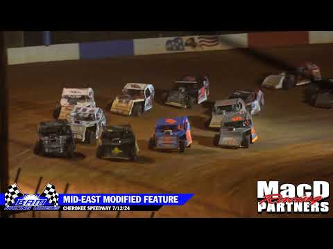 Mid-East Modified Feature - Cherokee Speedway 7/12/24 - dirt track racing video image