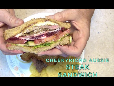 Steak Sandwich with the Lot, Cheekyricho Cooking video recipe ep.1,314