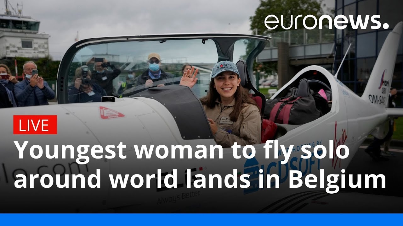 Youngest woman to fly solo around the world lands in Belgium
