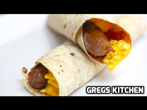 CHEESY EGG AND SAUSAGE BREAKFAST BURRITO - Greg's Kitchen - UCGXHiIMcPZ9IQNwmJOv12dQ