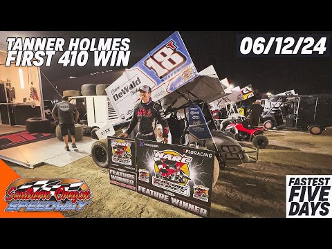 Tanner Holmes' First 410 Win - NARC A Main Night #1 | Fastest Five Days Southern Oregon Speedway - dirt track racing video image