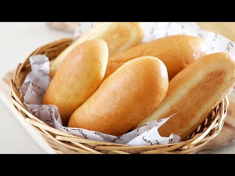 How to make an easy and fluffy hot dog buns/Homemade Hot Dog Bread/knead bread by hand/손반죽 핫도그번 만들기