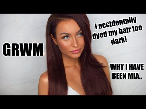 GRWM - I ACCIDENTALLY DYED MY HAIR TOO DARK, Took a break from Social media