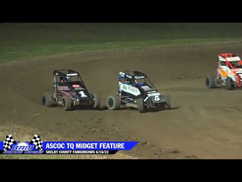 ASCoC TQ Midget Feature - Shelby County Fairgrounds 6/16/22 - dirt track racing video image