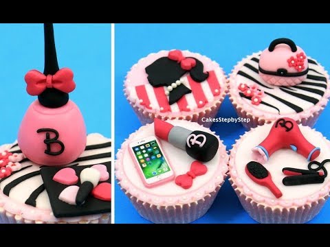 MAKEUP Barbie Cupcakes | Cake Toppers | How to make by Cakes StepbyStep - UCjA7GKp_yxbtw896DCpLHmQ