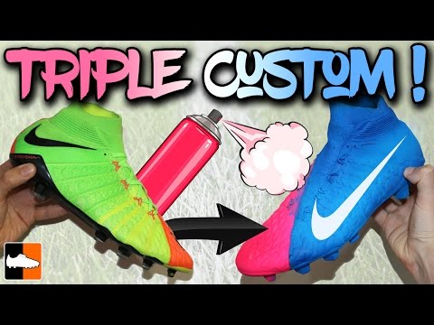 Pink & Blue Hypervenom?! Custom Spray Paint Nike Boots - UCs7sNio5rN3RvWuvKvc4Xtg