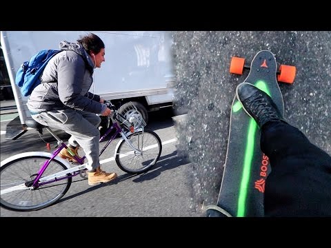 MOTORIZED SKATEBOARD VS. BIKE iN NYC - UCtinbF-Q-fVthA0qrFQTgXQ