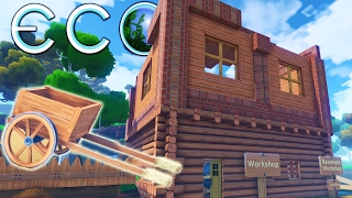 Eco - Gaining Skills, Advanced Workshop and Wooden Carts - Let's Play Eco Gameplay Highlights Part 3