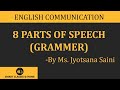 8 parts of speech (grammar) lecture by Jyotsna Saini