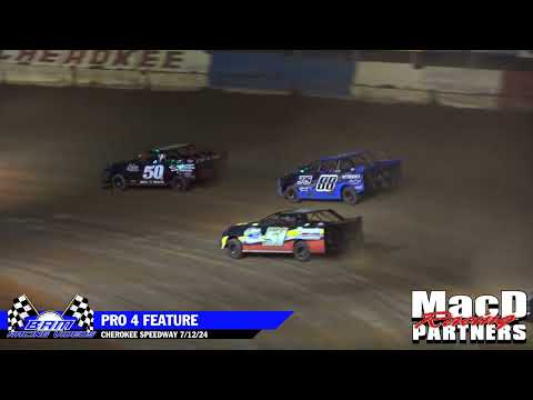 Pro 4 Feature - Cherokee Speedway 7/12/24 - dirt track racing video image