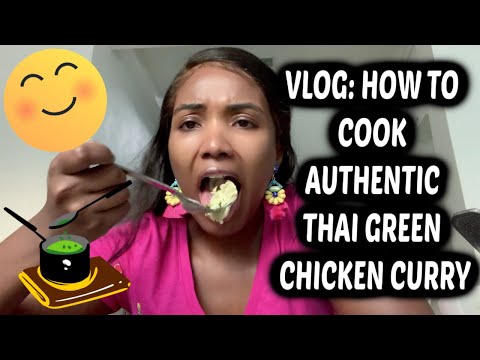 HOW TO COOK AUTHENTIC GREEN CHICKEN CURRY IN THAILAND | COOKING LESSON WITH AIR BNB HOST | JOCYTAY
