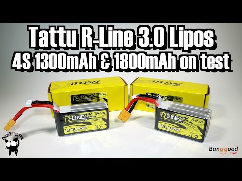 Tattu R-Line 3.0 1300mAh & 1800mAh 4S Lipos.  Supplied by Banggood - UCcrr5rcI6WVv7uxAkGej9_g