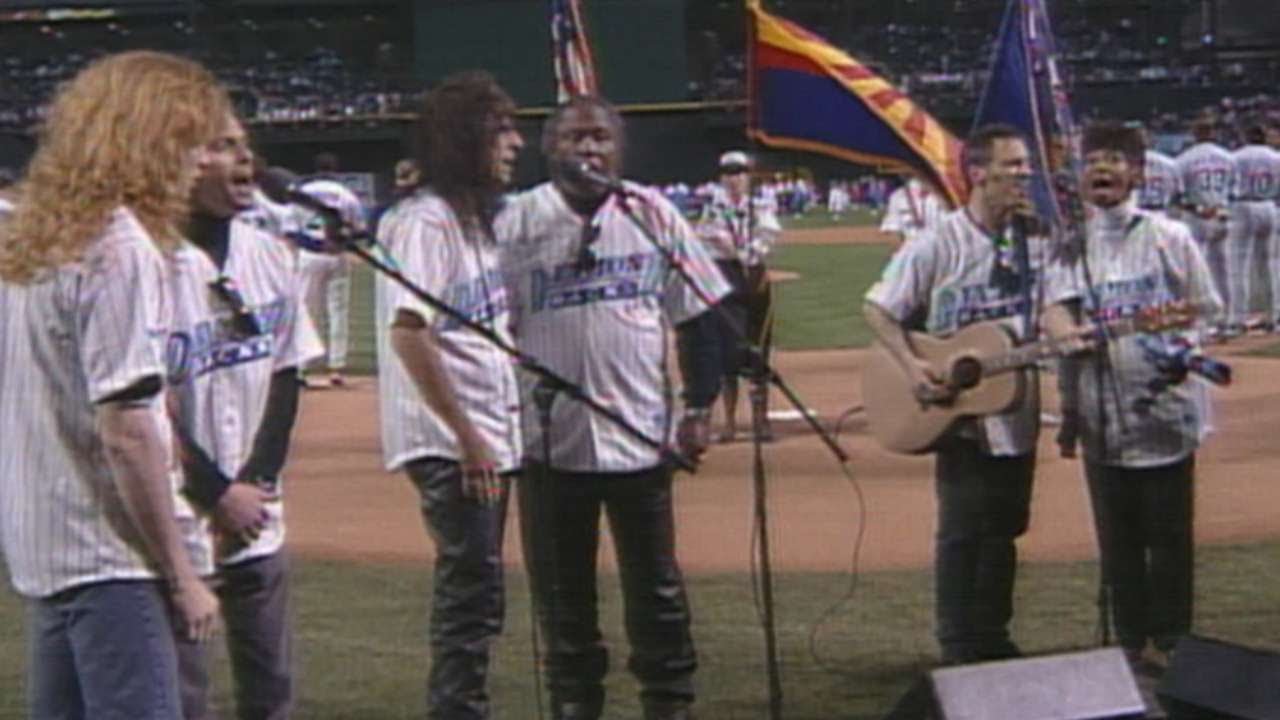 National anthem performed before first D-backs game in 1998 video clip