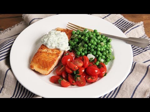 Crispy Salmon with Zucchini Yogurt Sauce | Episode 1164 - UCNbngWUqL2eqRw12yAwcICg