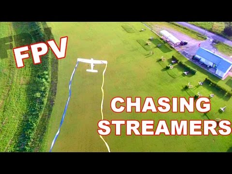 FPV Drone Chasing Streamers RC Plane Challenge - TheRcSaylors - Sensei FS  - Black Widow Quadcopter - UCYWhRC3xtD_acDIZdr53huA