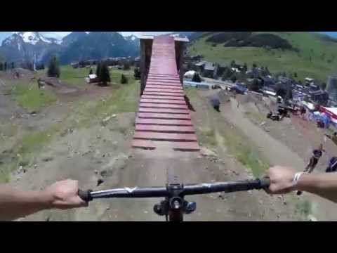 MTB slopestyle POV course preview - Crankworx Les Deux Alpes - UCblfuW_4rakIf2h6aqANefA