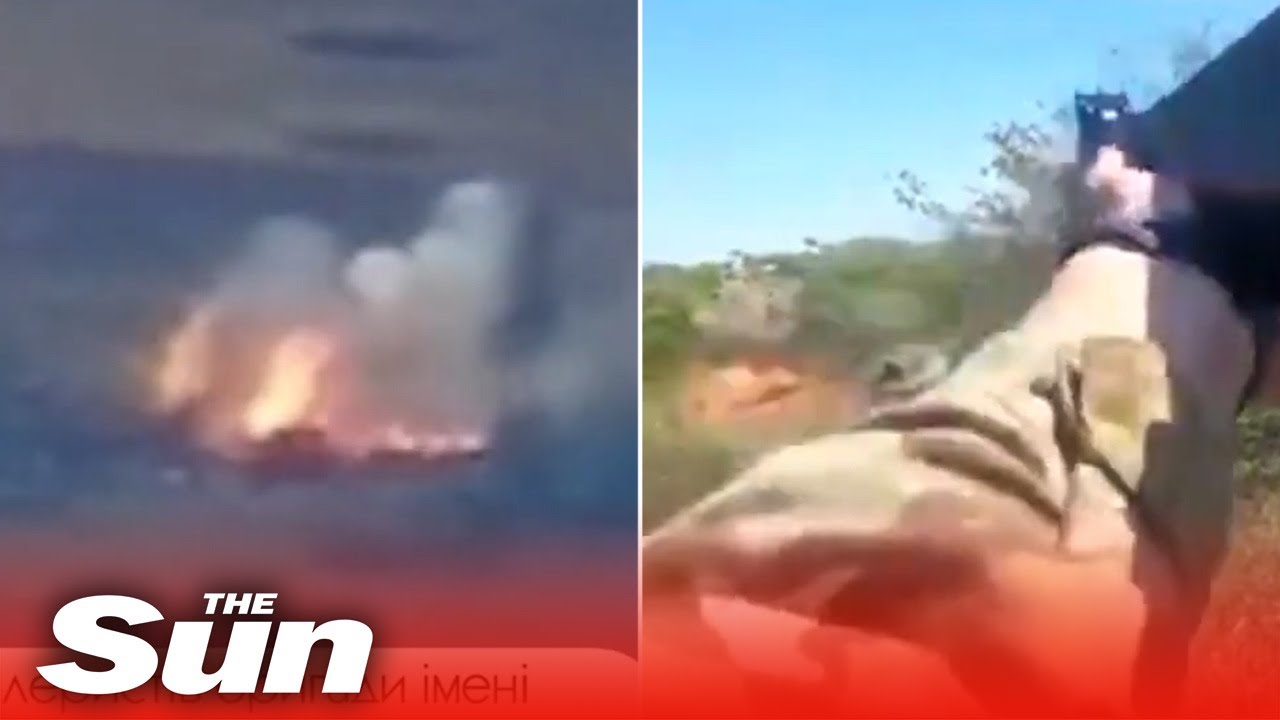 Ukrainian fighter destroys Russian BTR-80 armoured vehicle with rocket in helmet cam footage