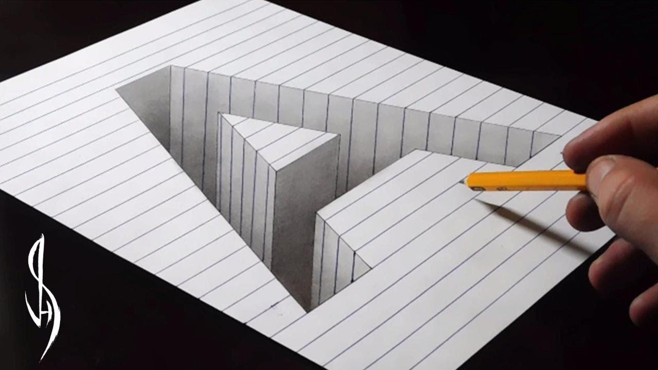 Drawing A Hole in Line Paper - 3D Trick Art | Racer.lt