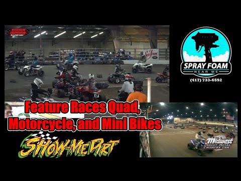 Feature Races  - Quad,  Motorcycle, and Mini Bikes - Emma Indoor Raceway - 28 December 2024 - dirt track racing video image